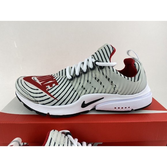 Nike Air Presto White Black Red Men's Sneakers Shoes Nike Logo Zebra CT3550-101 - Picture 5 of 12